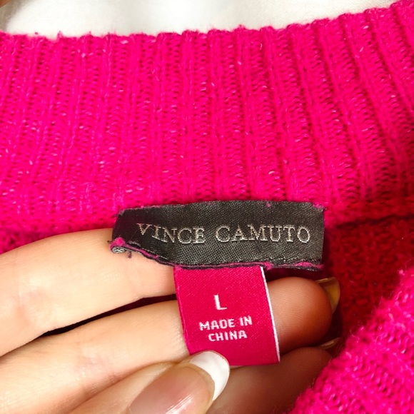 Vince Camuto Women's Bobble Stitch Sleeve Pullover Sweater in Aurora Pink - Picture 5 of 8